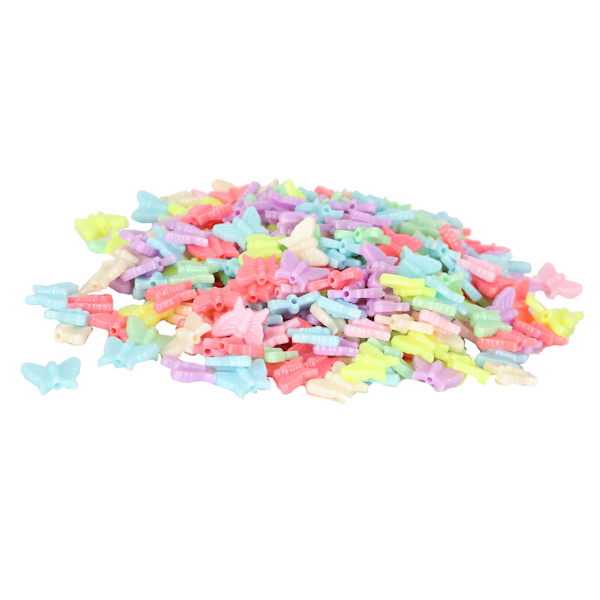 300 stk sommerfuglperler i plast – Tilbehør til smykker, håndverk og hobby for barn