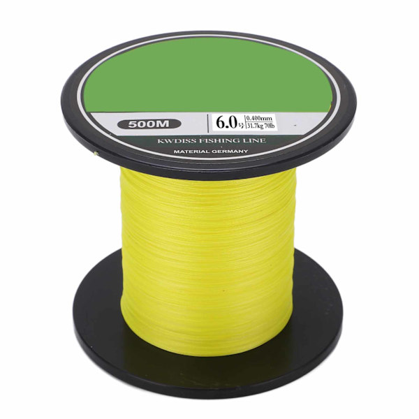 Flettet fiskesnøre 8 tråde 500m Ultra stærk PE fiskesnøre lokke wire kite streng gul til havfiskeri6.0