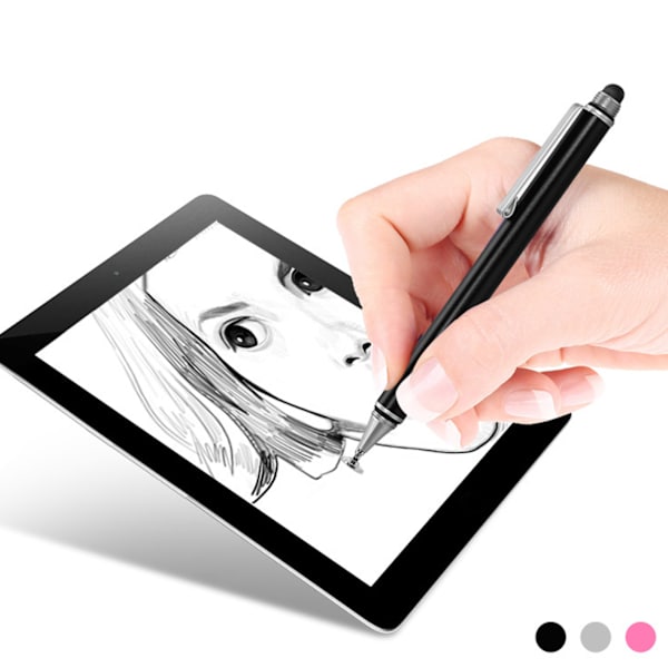 2 stk Kapacitiv pen Stylus 2 i 1 ledende plasthoved gennemsigtig sugekop Touchscreen smartphonetilbehør