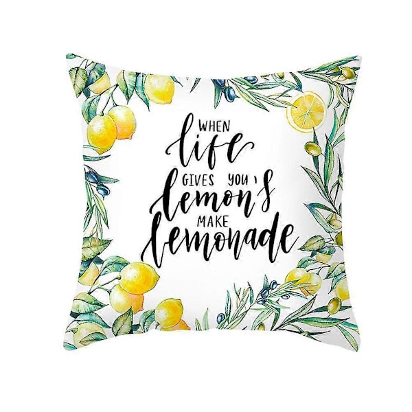 45x45cm Citron Orange Print Pyntepudebetræk Pudebetræk Hjem Sofa Seng Indretning7