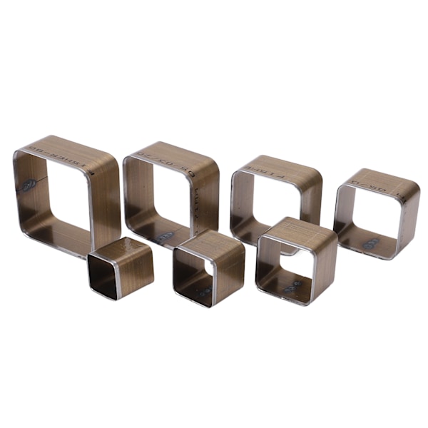 7PCS Læder Stanseform Rundet Tetragonum 20‑50mm Læder Skærestanser Form 7 Forskellige Størrelser Højhastigheds Stålstempel