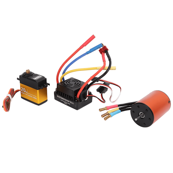 3650 3900KV Borstlös Motor 60A ESC 20kg Styrväxel Set Uppgraderad Vattentät för 1/10RC Fjärrkontrollbil