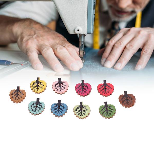 Premium Wood Craft-knapper - sett med 100 stk. | Trygg, slitesterk og unik design | Bred applikasjon for sy- og DIY-prosjekter