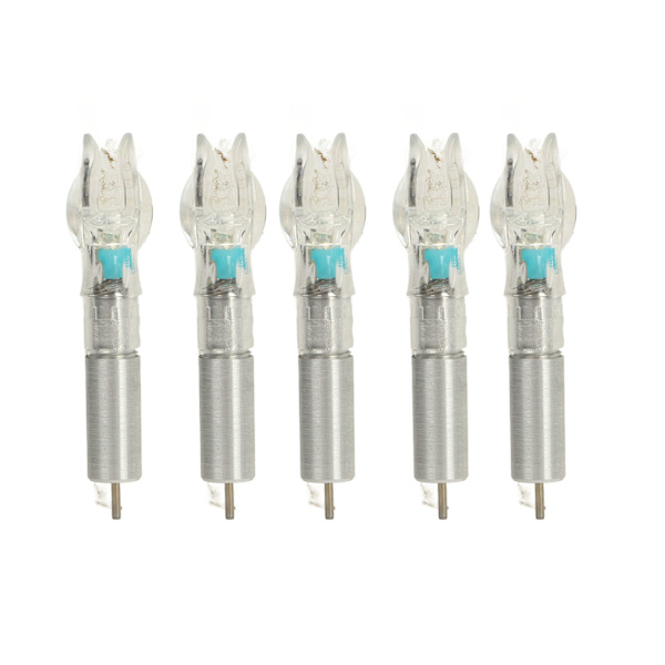 5PCS LED-belyste piler i plastskall, enkel installasjon for 6,2 mm 0,24 tommers innerdiameter pil bueskyting med batteri blå