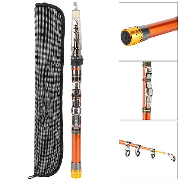 Karbonfiber Hard Justerbar Mini Lomme Fiske Stang Mini Ultrakort Bærbar Kompakt Sjø Støping Stang Tilbehør