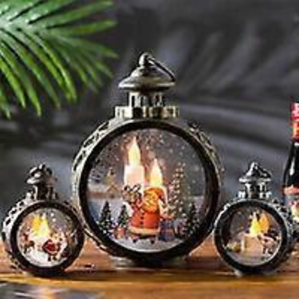 Julepynt lys gamle mand snemand vinduesdekoration retro restaurant bar udklædning rund lys gylden bronze gamle mand gave