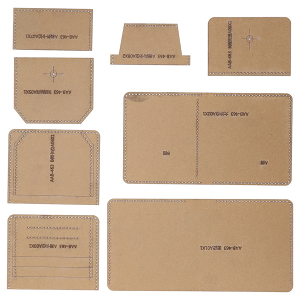 DIY Hantverk Akryl Mall Kort Plånbok Läder Mönster Design Mall Set (AAB‑463)