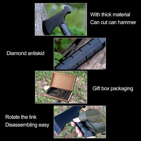 Camping Yxa Fällbar Bärbar Multiverktyg Kits Yxa Yxa med Slida för Utomhus Camping Vandring Ryggsäck