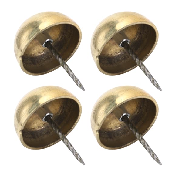 4 stk møbelspiker med rundt hode, antikk messing, dekorative sofa- og møbeltilbehør 3cm-6cm, messingfarget