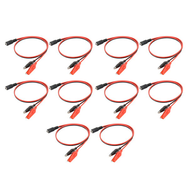 10 stk. Clip-til-DC-adapterkabel Professionelt fuld kobberkerne stabil transmission DC-til-dobbelt-clip-stik 19,7 tommer DC hun til klip