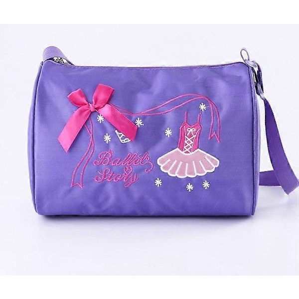 Ballettveske for barn, jentedans skulderveske brodert tote med justerbar stropp og enkel glidelås for ballett, dans, basketball