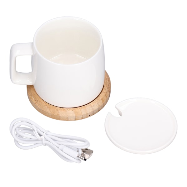 200 ml kaffekoppvarmer 55 ℃ konstant temperatur melkekoppvarmer USB-drevet hvit koppvarmebase