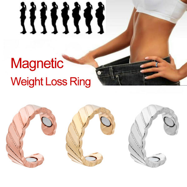 Vævet mønster Ring Magnetisk Sundhed Ring Magnet Åben Ring Slankende Finger Ring