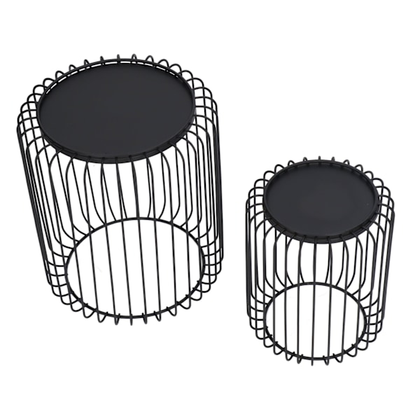 Burfågel Ljusstake Set Matt Svart Metall Cylinder Modern Enkel Fågelbur Ljus Hållare för Café Matsal Bord Mantels