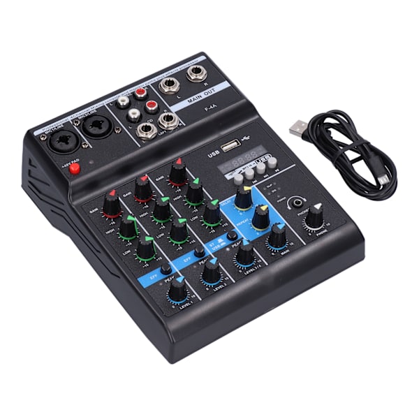 F4A 4-kanavainen live-mikseri matalakohinainen ammattimainen stereo- USB -äänimikseri kotikaraokelavalle KTV