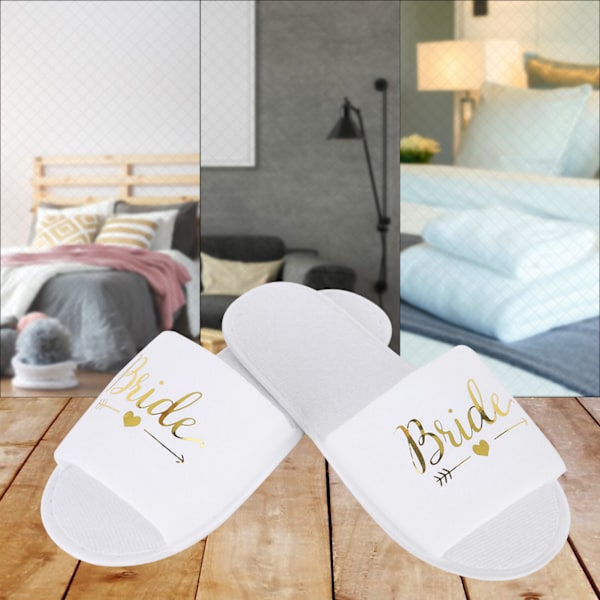 5 par engångstövlar med bokstavstryck för hotellbröllopsfest fotografering rekvisita brud