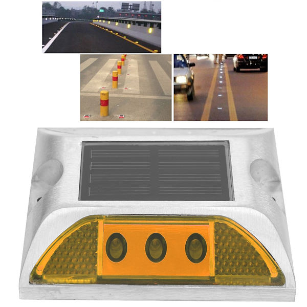 LED-markeringar för markbelysning, vattentäta, för utomhusbruk, uppfart, väg, motorväg, spiklampa, gul