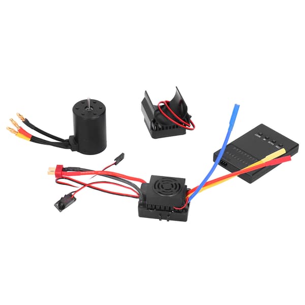 3650 3100KV Børsteløs Motor 60A ESC Programmeringskort Køleplade til 1:10 RC Bil