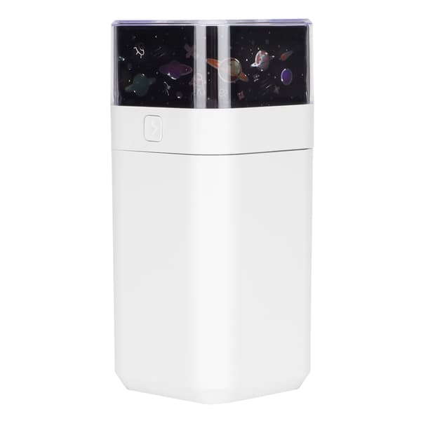 Starlight luftfukter ultralyd LED nattlys stillegående 300 ml dobbel modus mini luftfukter med stjernelysprojeksjon hvit