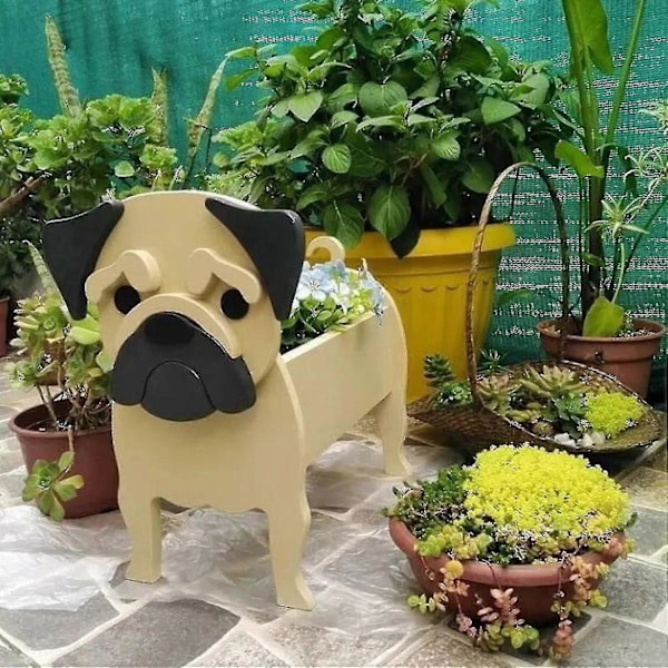 Nya Plantkrukor Hund Planter Lätt Att Montera Kontor Heminredning Gåva Trädgård Gård Gräsmatta Utomhus Pla Highland vit