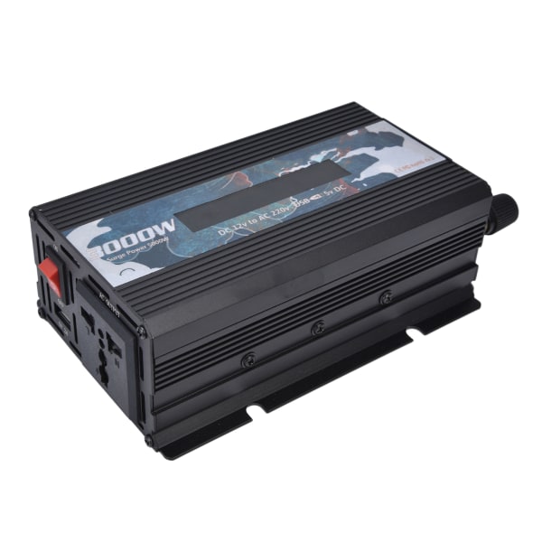 300W Smart Power Converter med skærm i aluminiumslegering DC12V til AC220V Power Inverters