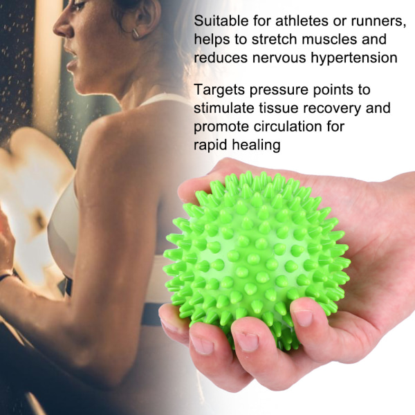 Kestävä muovinen hierontarulla Body Spiky Balls Fitness Finger Relax Tool Vihreä 9cm