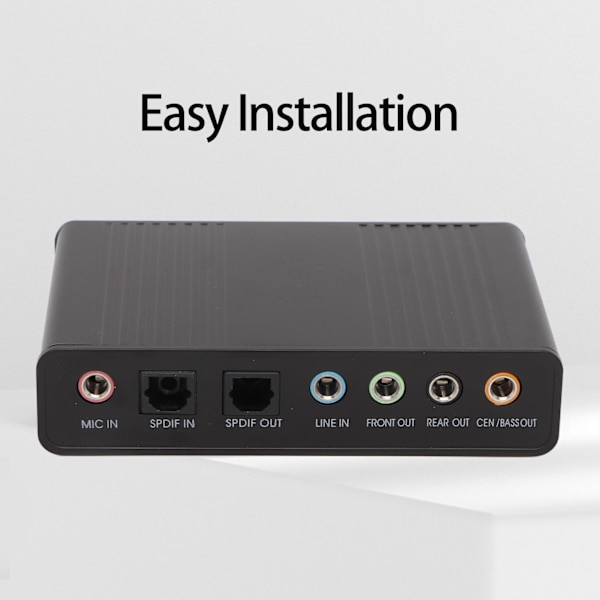 USB Lydkort 6 Kanaler 48kHz Samplingsfrekvens Analog Spill Innspilling Eksternt Lydkort for PC Bærbar Datamaskin Svart