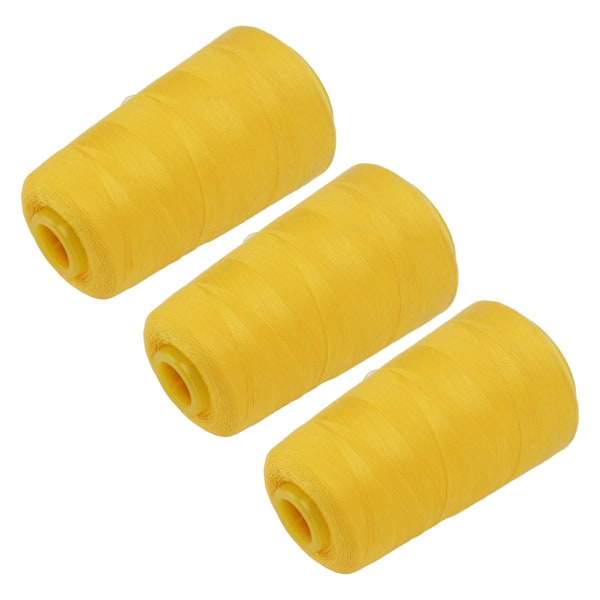 3 stk Serger-tråd Gul farge Solid Slitesterk Høy styrke Komfortabel tekstur Levende farge Gul tråd