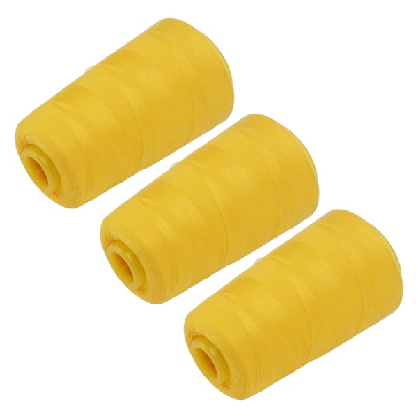 3st Serger-tråd Gul färg Robust Hållbar Hög styrka Bekväm textur Levande färg Gul tråd