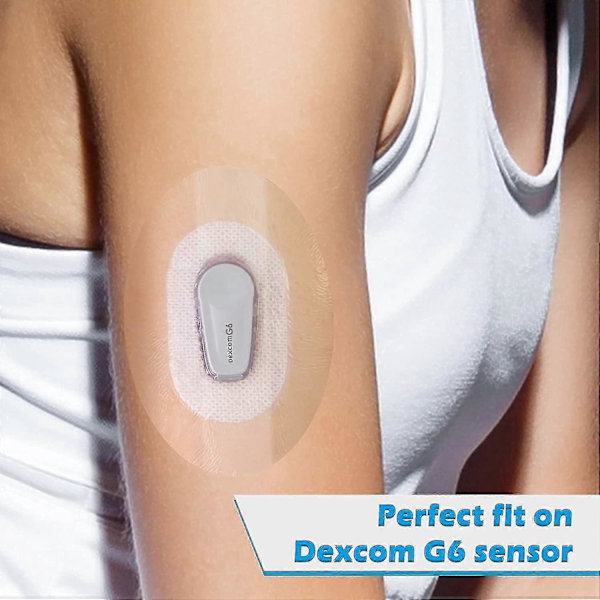 Dexcom G6 Klebepads - Vanntett og Premium Transparent Overpatch for G6 Sensor Khaki 10 stk