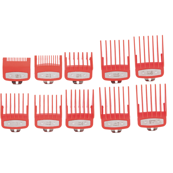 10 kpl opaskampa Professional sähköinen hiusleikkuri Korvaava hiusohjainkampa SetRed