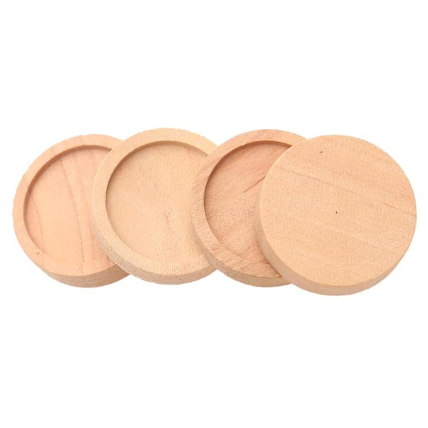 200 stycken Naturlig Trä Stenbas Berlocker Cabochon Inställningar Bas 25mm
