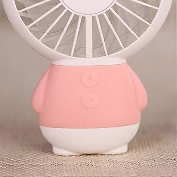 Hiljainen Kannettava USB Sähkötuuletin Mini USB Jäähdytystuuletin LED Yövalolla 16*8.6*2.6cm Pinkki