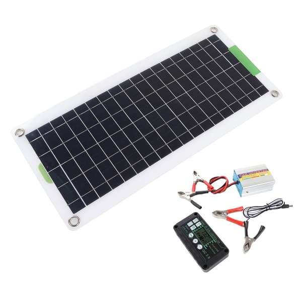 Solar Inverter Kit 220W Monokrystalinsk Silicium Høj Ydelse Bærbart Solpanel Kit til Vandreture Camping DC12V til AC220V