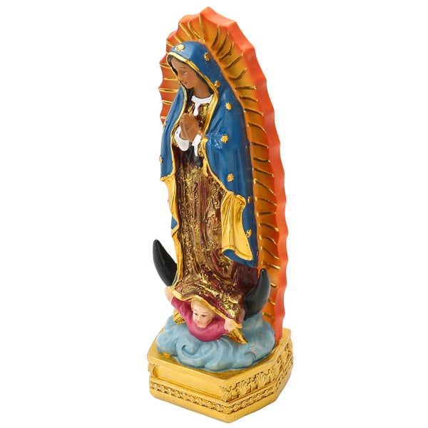 Christian Guadalupe statyett Handmålad Lycka till Jungfru Maria statyer Our Lady of Guadalupe statyett för bordsdekoration