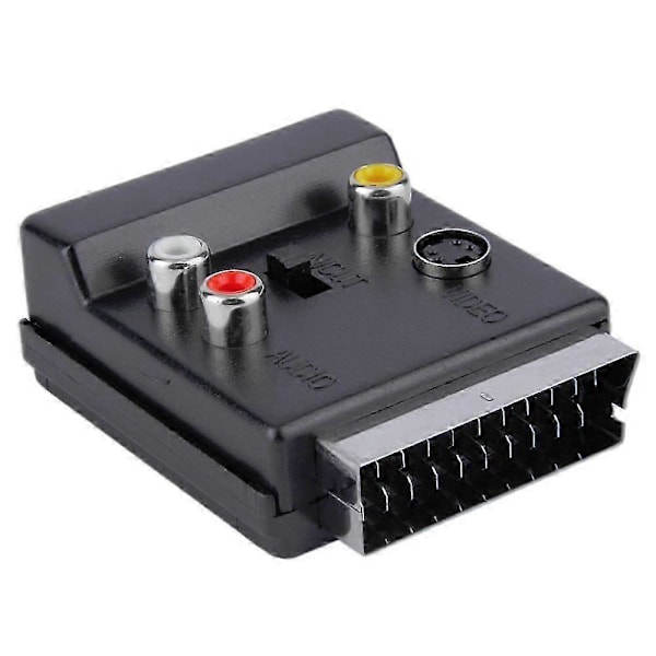 Omkopplingsbar Scart Hane till Hona S-Video 3 RCA Ljudadapter