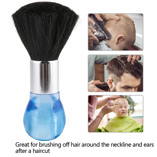 Neck Face Duster Brush Barber Hair Clean Hairbrush Cutting Frisør Styling Tool (blå)