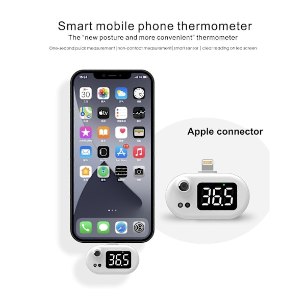 Mobiltelefon USB Smart Termometer Bao k8 Beröringsfri Infraröd Termometer Mänsklig Panna Temperatur 1#