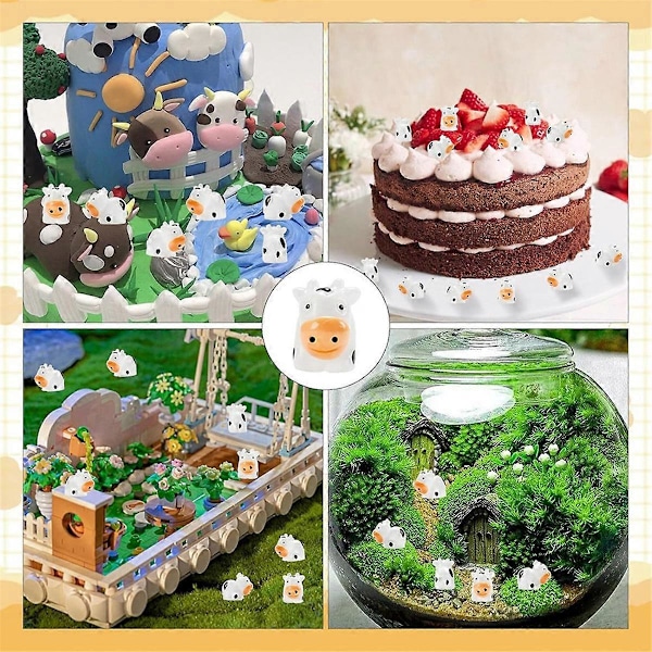 Mini lehmäpatsas, hartsi, lehmä, miniatyyri, eläinpatsas, tee-se-itse-askartelu