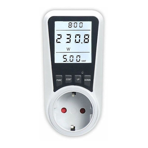 Elmätare Uttag, Strömförbrukning med 7 Övervakningslägen, Bakgrundsbelyst LCD-skärm, Strömförbrukningsuttag för Energibesparing, Överströmsskydd