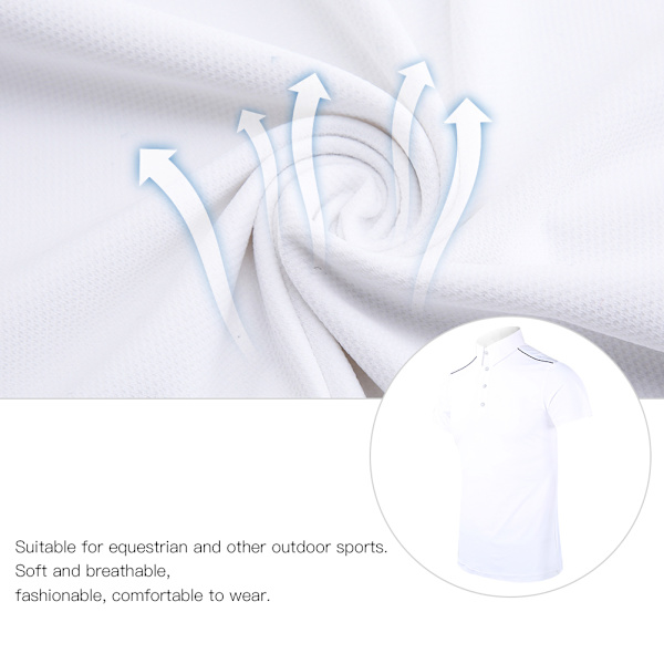 Män Andas Bekväm Sport Ridkläder T-shirt Hästridning Kortärmad (Vit M)