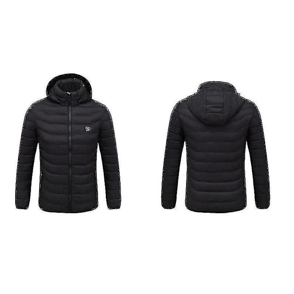 Talvi sähkölämmitteinen takki, 8 lämmitysaluetta, musta, 3XL