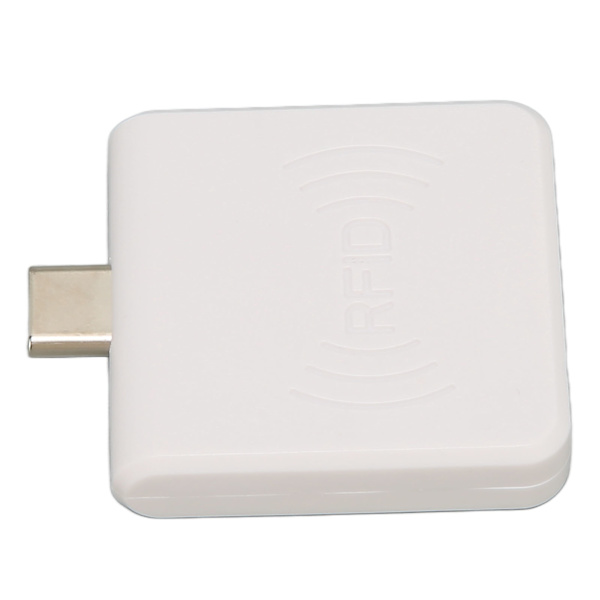 RFID ID Mobiltelefon Kortläsare Typ C Gränssnitt 125Khz Bärbar Smart Card Reader Vit