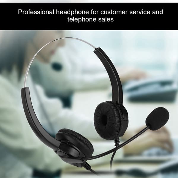 VH530D‑USB Call Center Kundeservice Headset Håndfrit Hovedmonteret Hovedtelefon til PC Computer