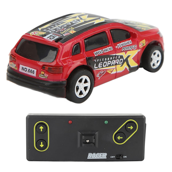 Mini RC -ajoneuvokilpailu 4-suuntainen drift-auto 1:64 taskukokoinen kaukosäädinlelu sisä- ja ulkokäyttöön 3+ lapsille punainen