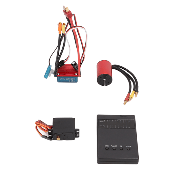 4800KV harjaton moottori 25A ESC 2,2 kg metallivaihteella servo ESC ohjelmointikortti harjaton yhdistelmäsetti 1/16 1/18 RC-autoon