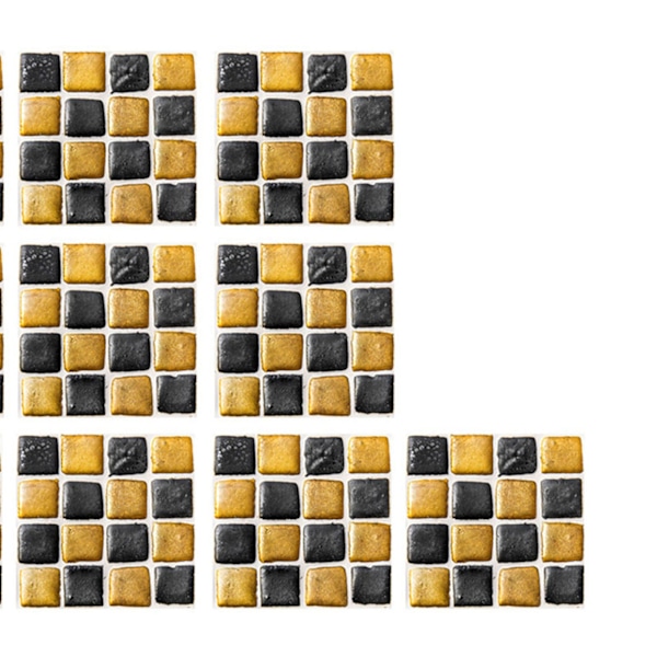 10 stk Mosaikkflis Klistremerker Selvklistrende Kvadrat 3D Murvegg for Kjøkken Bad Dekor