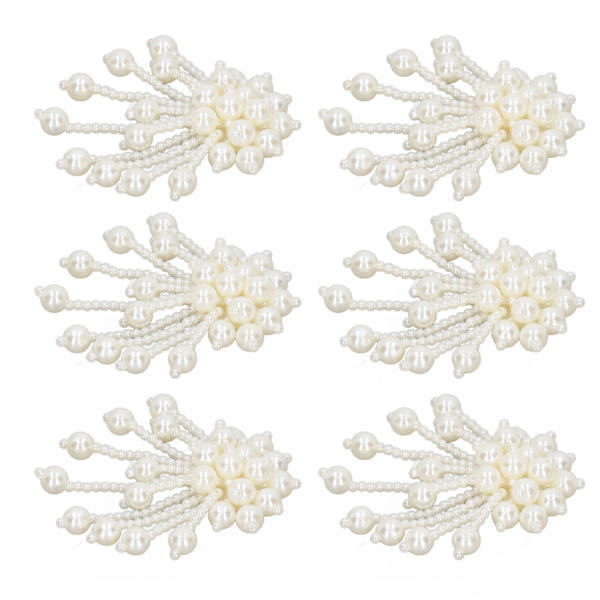 10 st Faux Pearl Blomster Tassel Utsökt Elegent 4cm Bredd Dekorativa Tillbehör för DIY Kläder Skor Väskor Gardiner