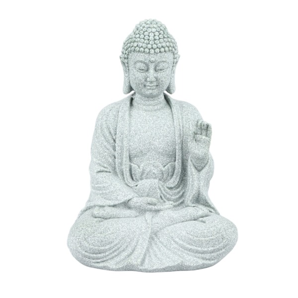 Liten Buddha-dekorasjon Utsøkt håndverk Buddha-pynt i grønn sandstein for fryktløshet i fisketank Buddha
