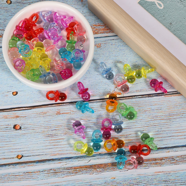 100 stk akryl sut Fødselsdagsfest dekoration Baby dåb Beroligende mini farve legetøj